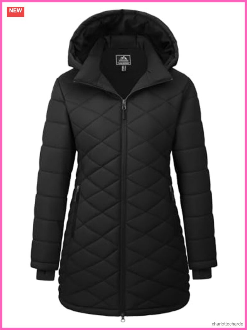 Women's Long Quilted Puffer Jacket Warm Insulated Waterproof Hooded Parka